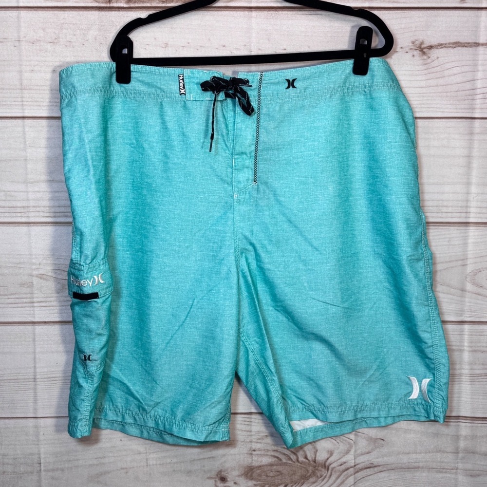 Hurley Board Shorts Mens 44 Aqua Turquoise Buckle Exclusive 22 Outseam Swim